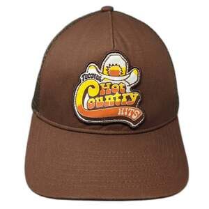 Tecovas Brown One Size Trucker Hat Mesh Snapback Hot Country Hits Logo Patch